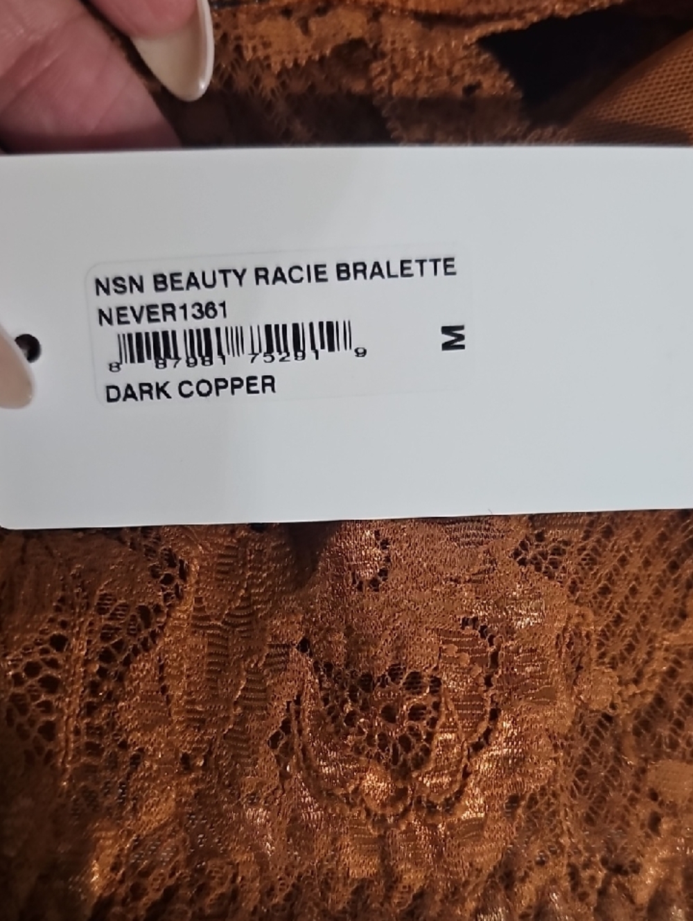 Cosabella NSN Beauty Racie Bralette Dark Copper, Cyclamen - Picture 6 of 6